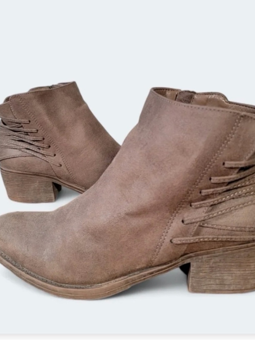 Volatile Taupe Brown Ankle Booties with Side Zip - Picture 4 of 6